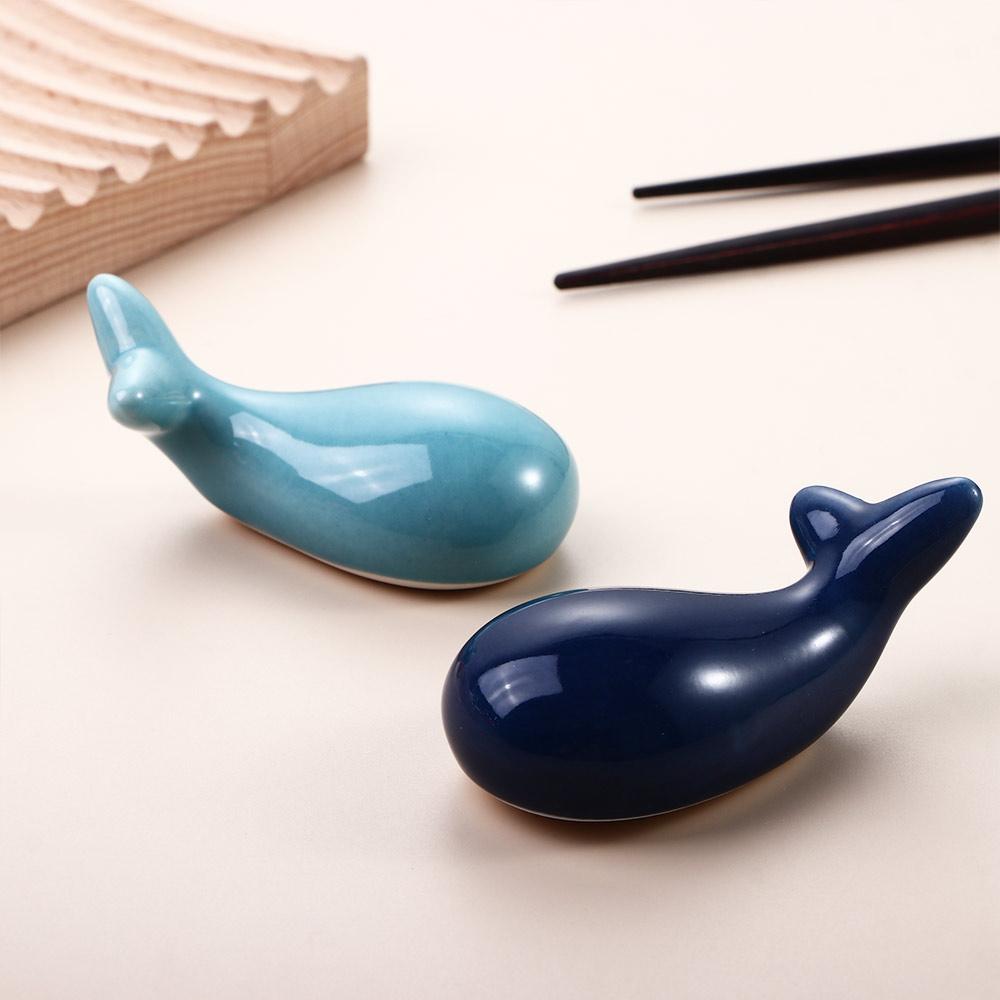 Whale Shape Hotel Ceramic Home Decoration Chopsticks Holder Spoon Rack Tableware Chopsticks Stand