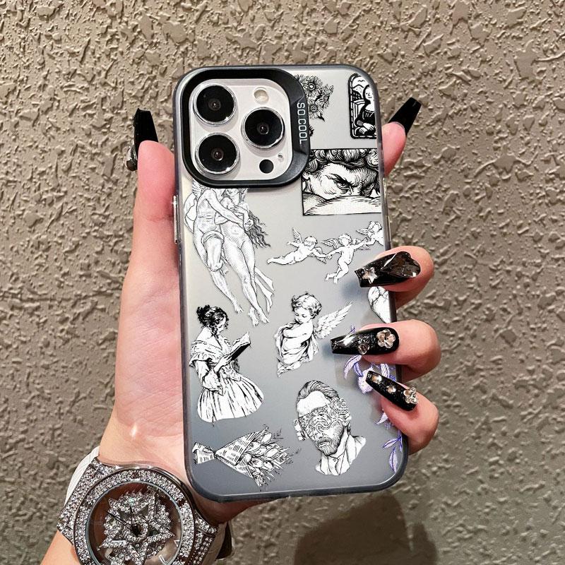 Лазерный чехол для телефона с комбинацией персонажей аниме для iPhone 13 12 Mini 11 Pro Max 16 15 14 Pro Max Plus Ударопрочная задняя крышка Fundas