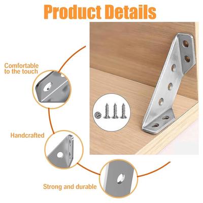 Универсальный угловой соединитель для мебели Угловые кронштейны из нержавеющей стали для шкафа Угловая полкодержатель Фиксирующие наборы распорок с винтами