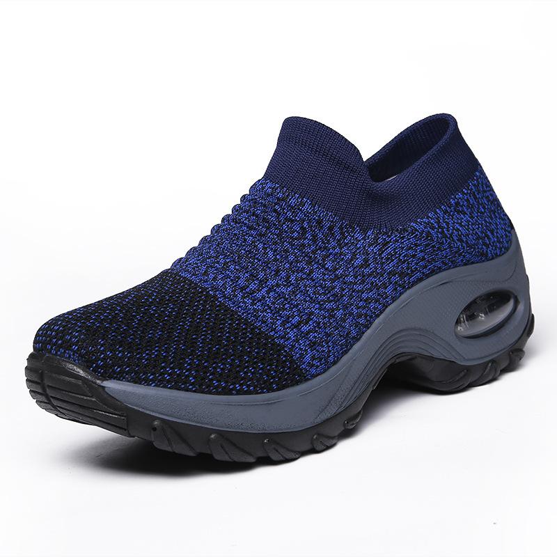 Foreign Trade Export Sports Shoes Women's Large Size Air Cushion Flying Woven Dance Shoes 1839 Socks Mouth Women's Shoes Women's Shoes