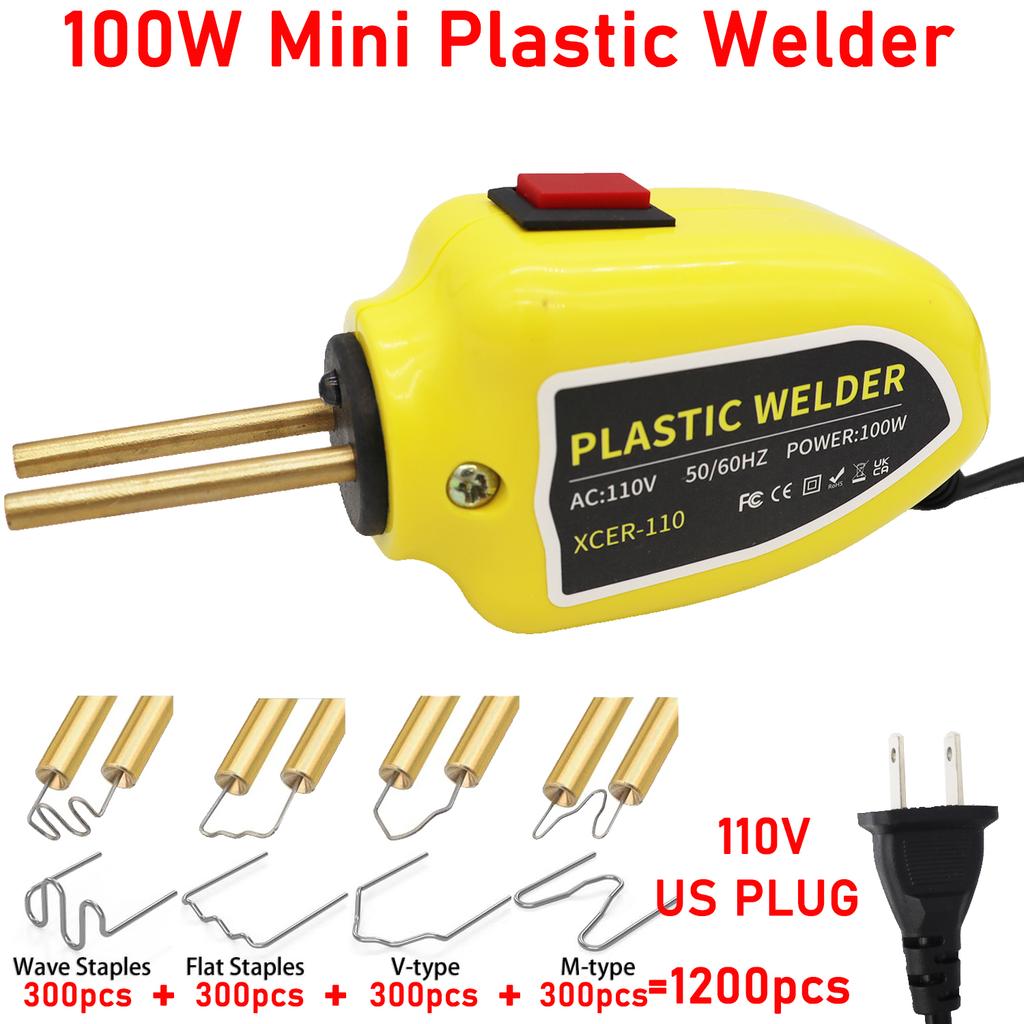 100 Вт Машина для сварки пластика Сварочный аппарат для пластика с 400 шт./1200 шт. скоб Горячий степлер Сварочный пистолет для ПВХ Инструменты для ремонта автомобильных бамперов