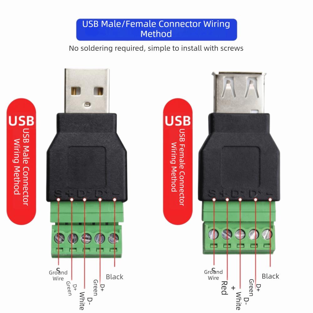 With 5 Pin Screw USB Connector Male/Female 5 Pin Screw Terminal 5 Pin USB Plug For Computer