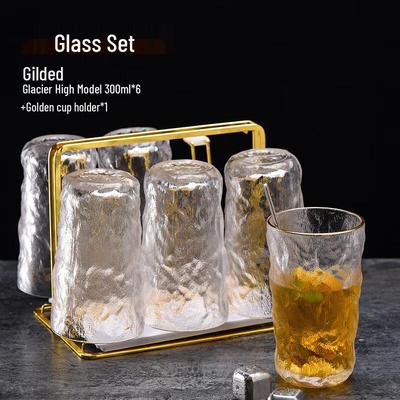 Набор бокалов ZISIZ Gradient Glass Glacier Cups с золотым ободком
