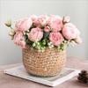 Artificial Flowers Silk Peony Fake Rose Decor Artificial Flowers Fake Bouquet Wedding Home Party Decor