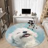 1PC Puppy Butterfly Office Round Area Rug,  Mat Suitable ForOffice, Under Office Chairs Bedroom Living Room Home Decor, Room Deco