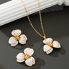 Women's Jewelry Set Minimalist Flower Pendant Earrings & Necklace Resort Vacation Style Alloy Gold Plated