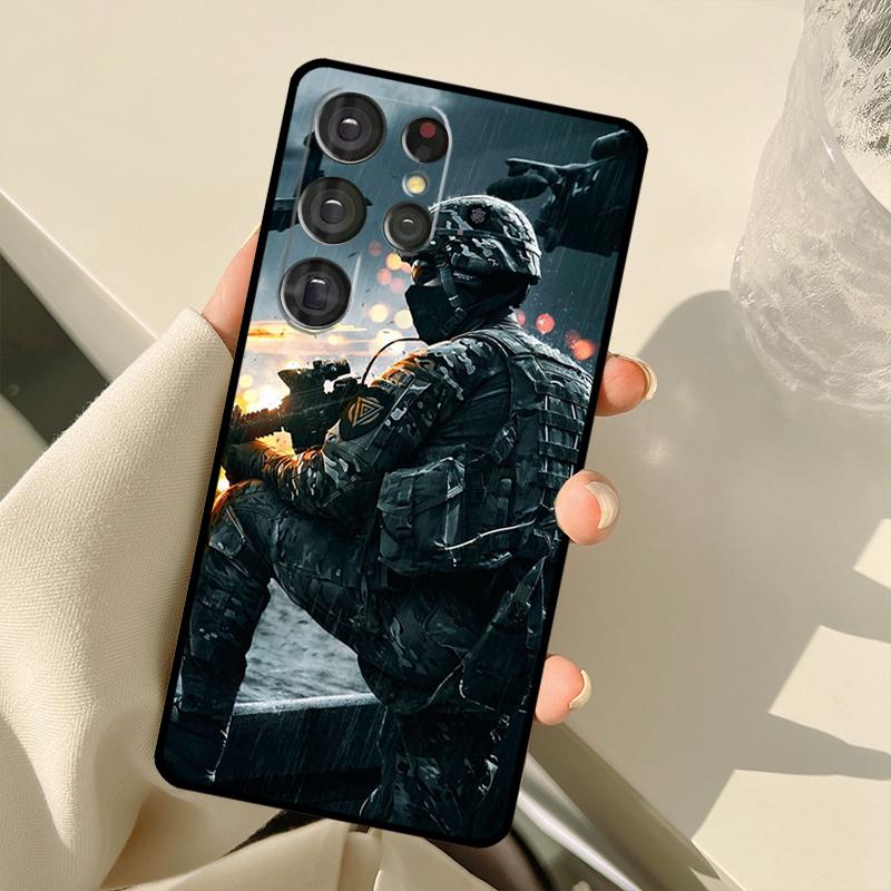 Чехол для Samsung Galaxy S23 Ultra S21 S22 S24 S25 Ultra S9 S10 Plus S25 FE S20 FE с изображением Военнослужащего Спецназа, Задняя крышка