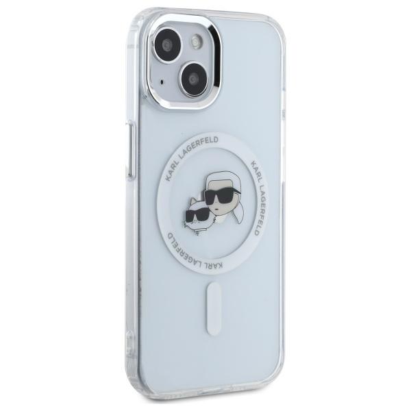 Karl Lagerfeld KLHMP15SHLSKCH iPhone 15 6.1" white/white hardcase IML Metal Karl&Choupette Head MagSafe