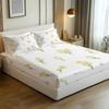 Cream Floral Bow Digital Print Fitted Sheet Set Bed Sheet Set Bedding Set No Fillers Cottage Teen Room Home Decor