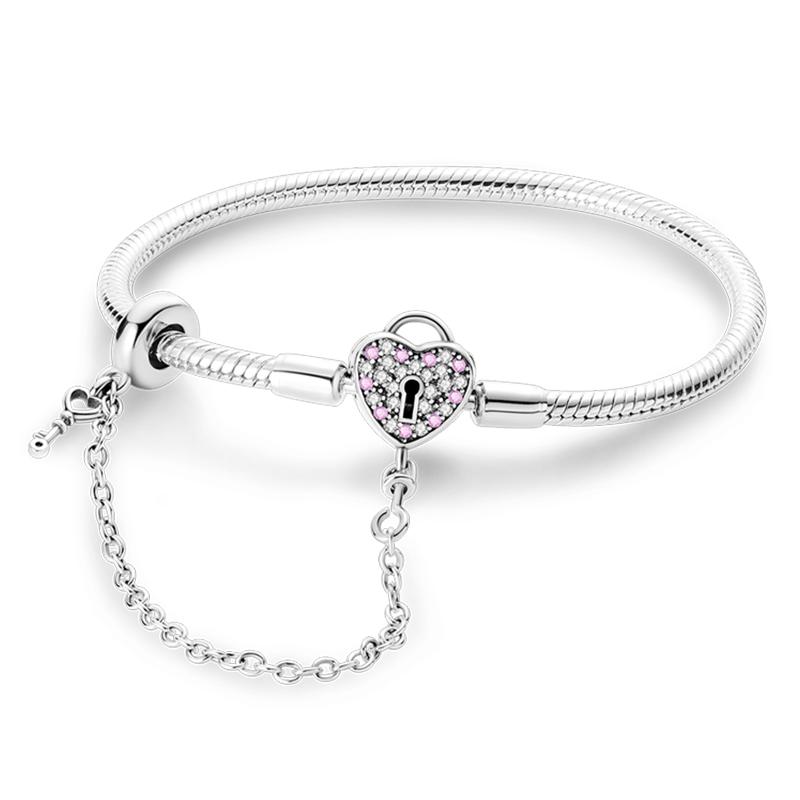 Браслеты Pandach, серебряные, 925 пробы, классические браслеты Love Forever Butterfly Star для женщин, подвески из бисера, ювелирные украшения своими руками, 17–20 см