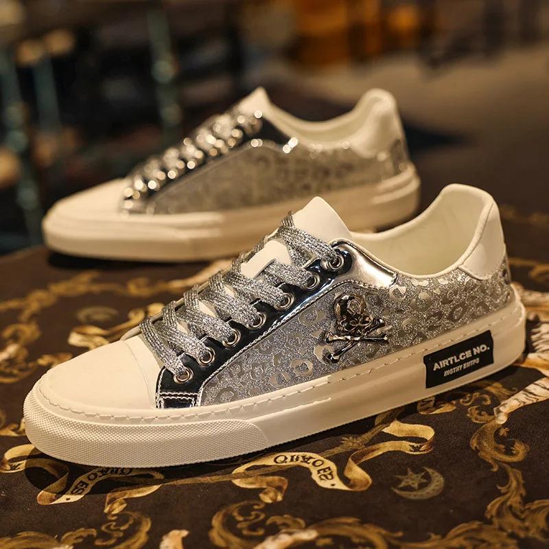 Роскошные мужские повседневные туфли Tinsel Skulls Brand Кроссовки для мужчин Кроссовки на массивных каблуках 2024 года Новые мужские дизайнерские высококачественные туфли
