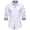 Men S Casual Loose Fit Long Sleeve Color Block Shirt