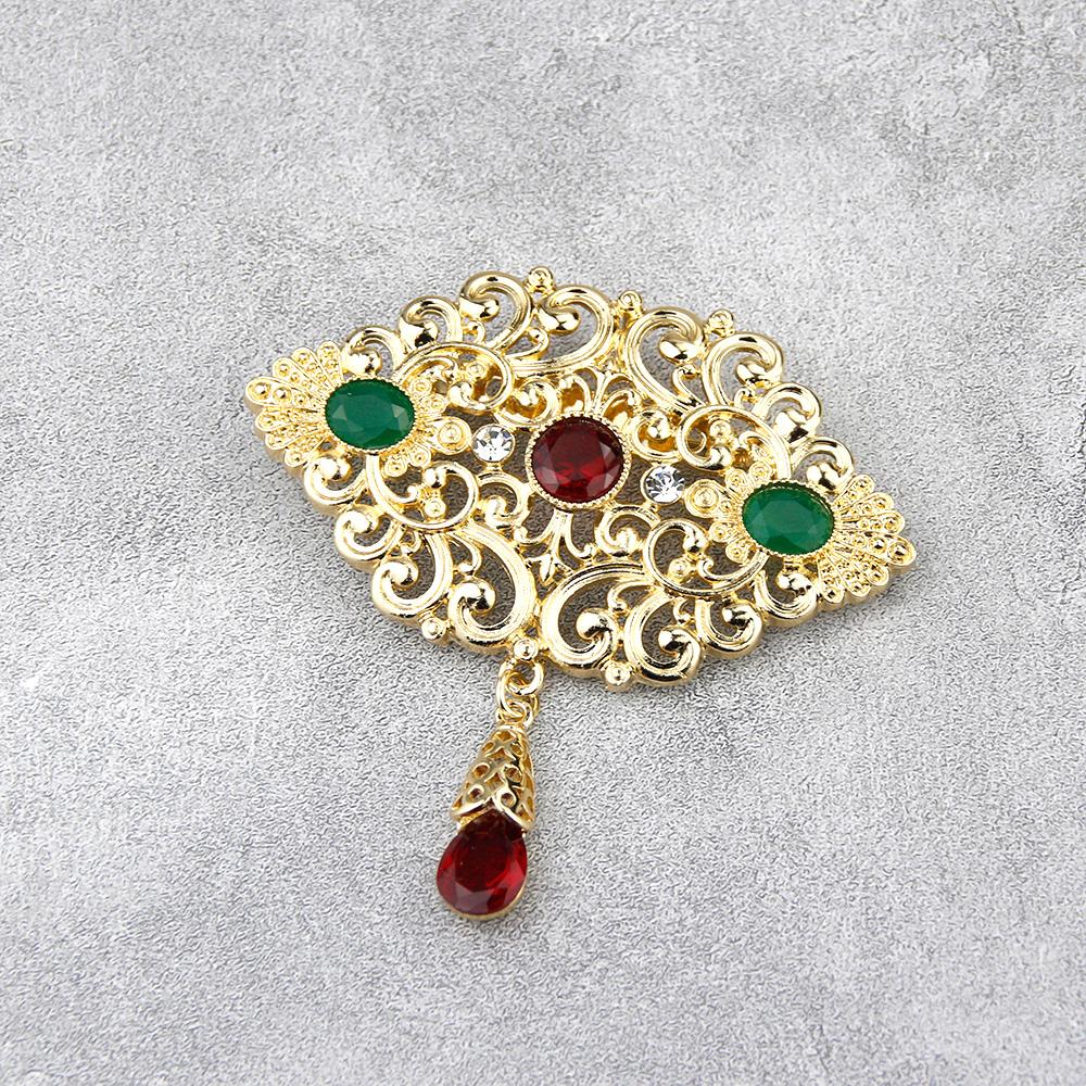 Fashion Women's Brooch Floral Coffee Brooch Gold Bridal Jewelry