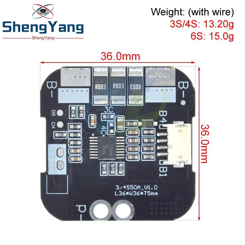1/3 шт. TZT 3S 4S 6S 12V 16.8V 24V 50A BMS Плата защиты литий-ионных литиевых аккумуляторов с защитой от температуры