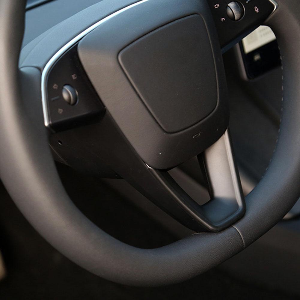 Для Tesla Model 3 отделка рулевого колеса матовое карбоновое волокно идеальная защита от царапин для Tesla Model 3 2023-2024