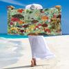 Mushroom Print Beach Towel, Large Soft Quick Dry Towel for Beach Camping Swimming