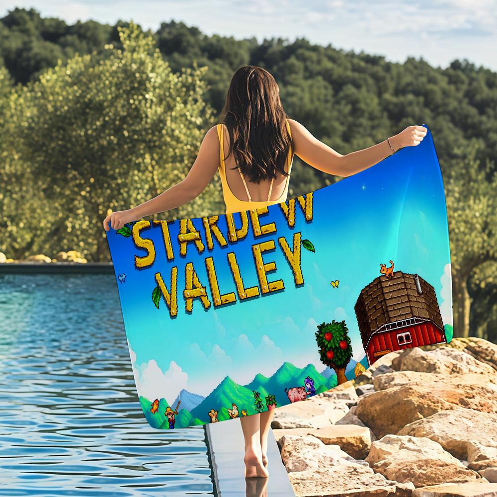 Игра Stardew Valley милая курица Полотенце Быстросохнущие пляжные полотенца подходят для бассейнов, кемпинга, йоги и спортзала