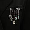 Панк Брошь с кисточкой Любовь Бабочка Цепь Скрепка Многоэлементная Ретро Цепь для брюк Крутые Хип-хоп Готические Броши Аксессуары