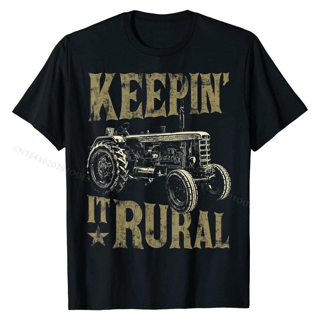 Keeping It Rural Funny Tractor Farm Tractor Farmer Gift Men T-Shirt T Shirt for Men Simple Style Tees Plain Printed Cotton