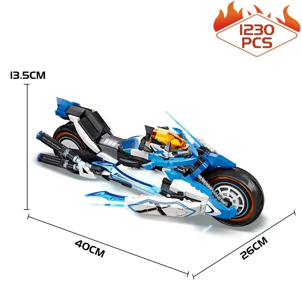 Технический MOC Speed Racing Future Мотоцикл Строительные блоки Городской мотоцикл Локомотив Модульные кирпичи Модель игрушки для детей
