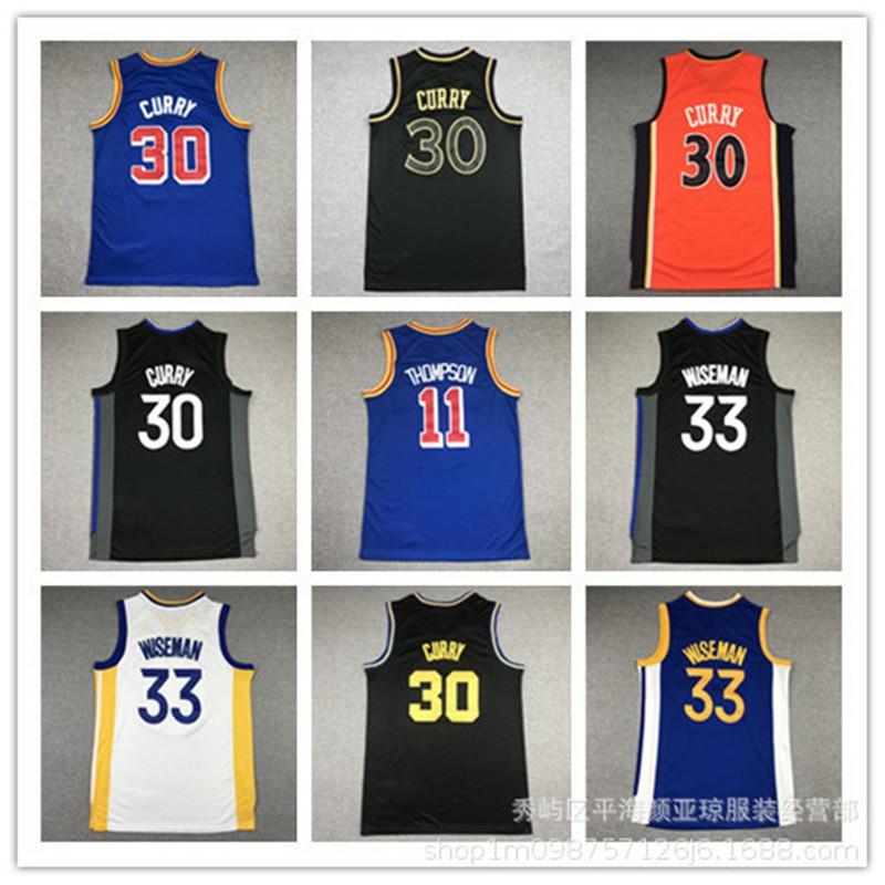 Embroidered Golden State Warriors Basketball Jersey Men Women - Steph Curry 30 Klay Thompson 11 Andrew Wiggins 22