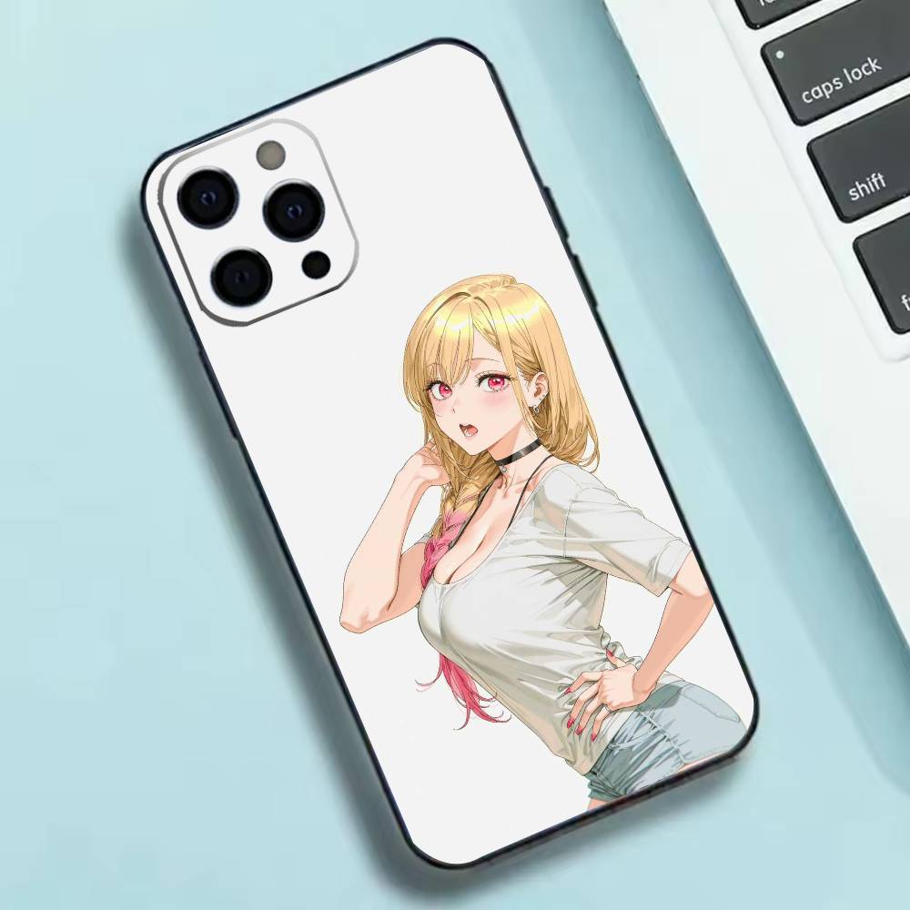 Чехол для телефона M-My Dress-Up Darling для iPhone 17,16,15,14,13,12,11 X XR Plus, Мягкий силиконовый черный чехол