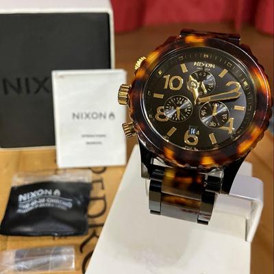 Б/у NIXON THE 42-20 CHRONO Черепаховый узор Новая батарейка
