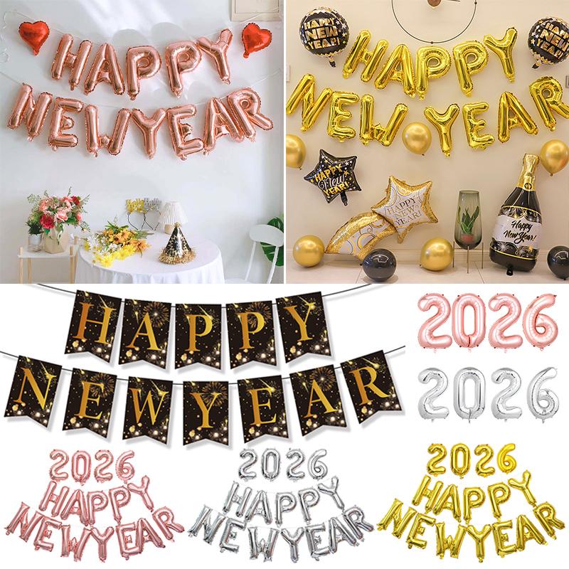 Christmas Balloon Set Santa Snowman Christmas Tree Balloon Bundle New Year Digital Balloon Christmas Party Decoration Props