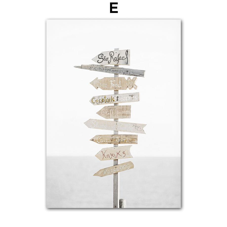 Пляжная доска для серфинга Морская звезда Тростник Летний прибой Пейзаж Бежевые постеры Картина на холсте Настенные художественные картины для декора гостиной