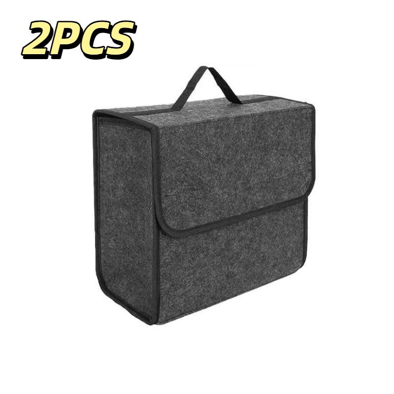 Thick Felt Car Trunk Storage Bag with Non-slip Firm Handle Large Capacity Organizer for Travel Grocery Camping Use