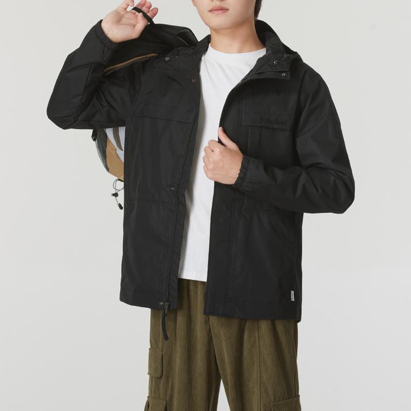 Timberland FW24 Куртка мужская уличная для хайкинга, ветрозащитная, повседневная, с капюшоном, черная A695W001/2475521
