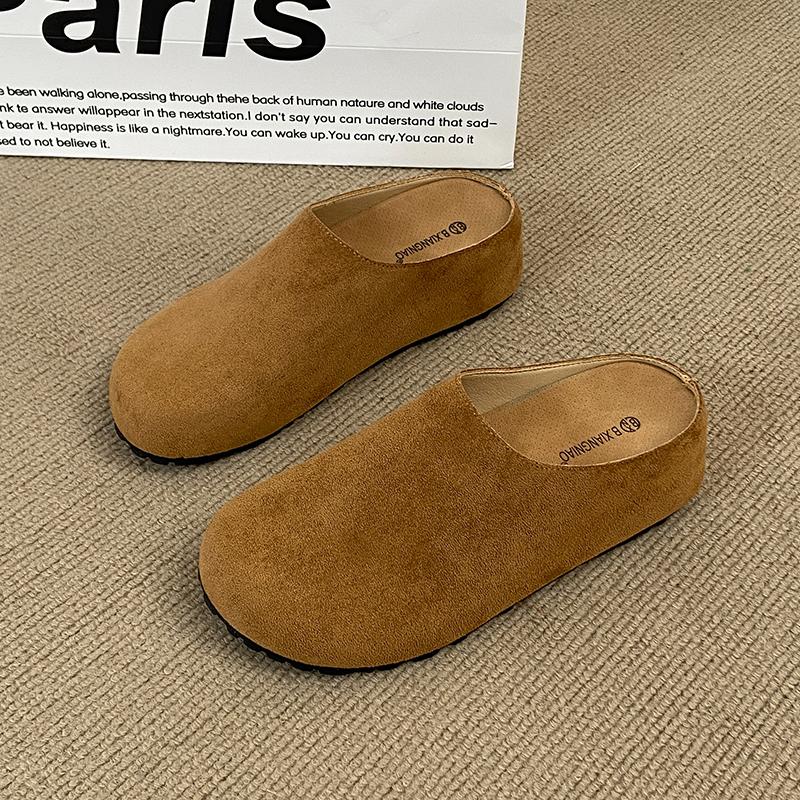 Модные мюли из замши CRLAYDK для женщин, обувь с внутренней высотой, увеличивающей рост, с поддержкой свода стопы, стелька, слипоны, повседневные удобные тапочки