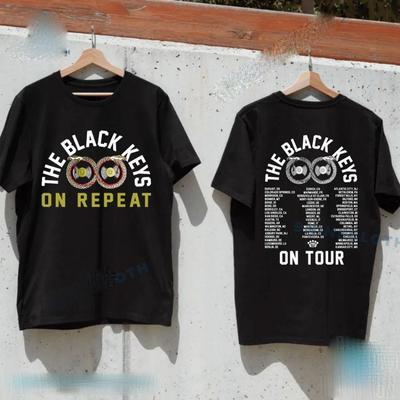 ГОРЯЧИЙ ТОВАР!!! Футболка The Black Keys On Repeat 2025 Tour Подарок для фанатов Размер S-4XL