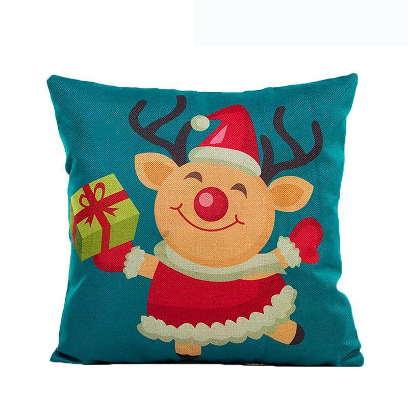 Luxurious Christmas Pillow Case Glitter Cotton Linen Sofa Throw Cushion Cover For Cozy Living