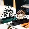 1/2Pcs Triangle Incense Coil Holder with Ash Catcher Tray Repellent Spiral Incense Hanger Stand Portable Incense Burner Decoration