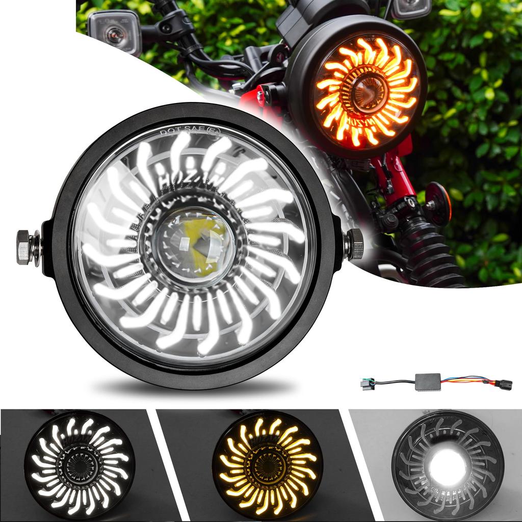 Motikvans Honda CT125 Hunter Cub Compatible LED Headlight DRL High Beam Low Beam Switching Headlight For CT125 JA65 Hunter Cub CT125 Custom Parts