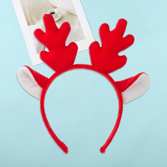 Christmas Antler Hairband Elastic Anti-slip Plush Fit for All Ages Christmas Hair Accessories Holiday Party Decorations Costume Festive Reindeer