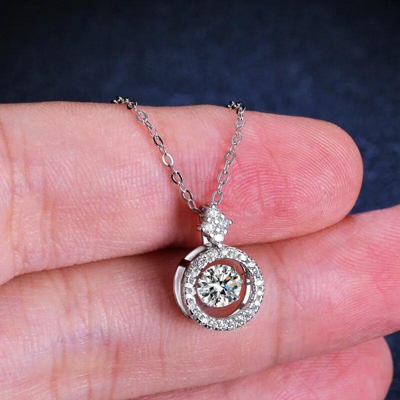 Gica Gema Стерлинговое серебро S925, муассанит 1 карат, цепочка на ключицу, классическое ажурное ожерелье с четырьмя когтями и шестью когтями, умное ожерелье из муассанита