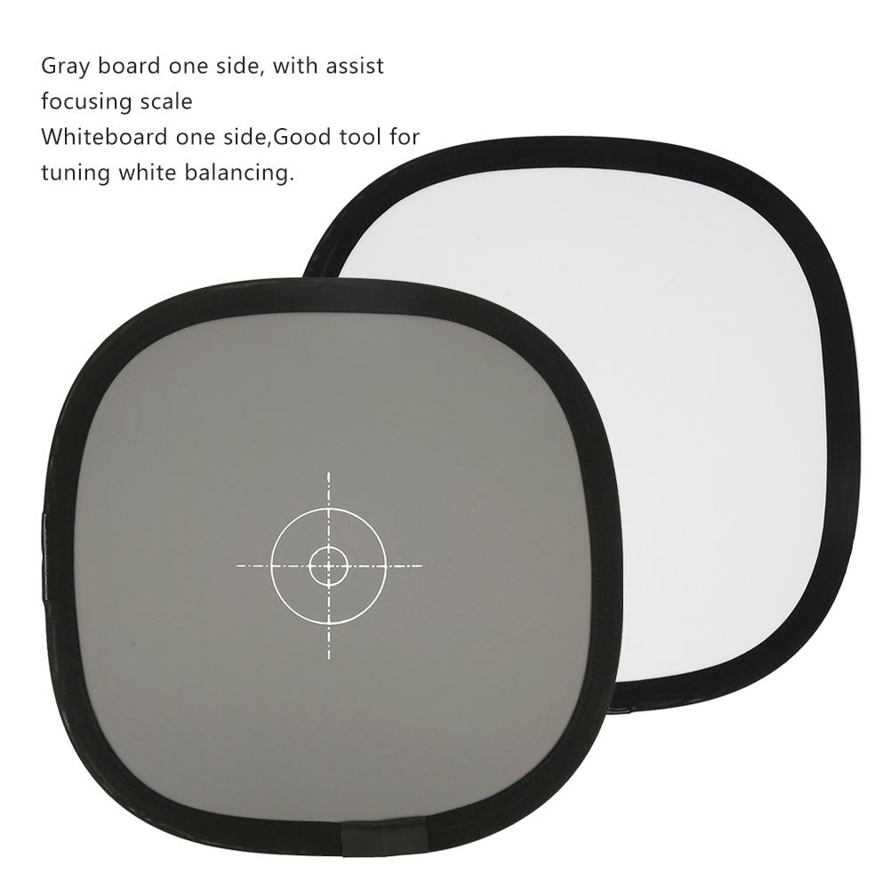 30cm Portable 18percent Gray White Balancing Card Double Sides Focusing Board Reflector Plate for Digital SLR Camera