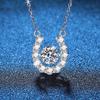 D Color 1ct Moissanite U Shaped Pendant Necklace Cross Chain Women