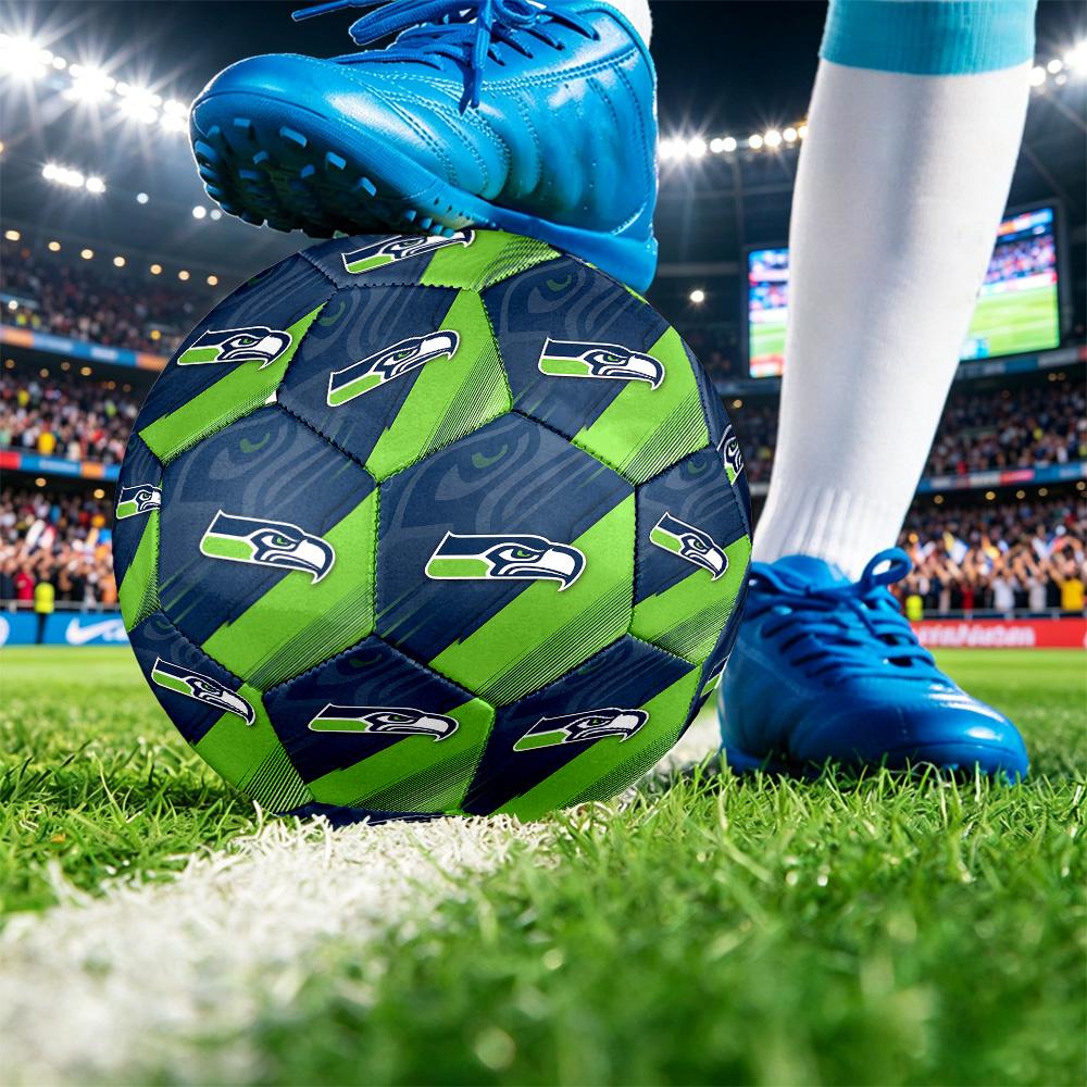 Seattle Seahawks Size 5 Sports Training Ball Shock Absorbing Durable Ball For Match Daily Practice Outdoor Activities