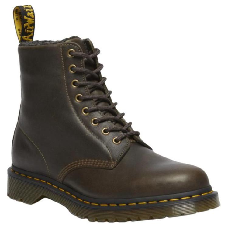 Dr. Martens 1460 Faux Fur Lined Grizzly Leather Lace Up Boot Olive Men Sneakers Green 31873538