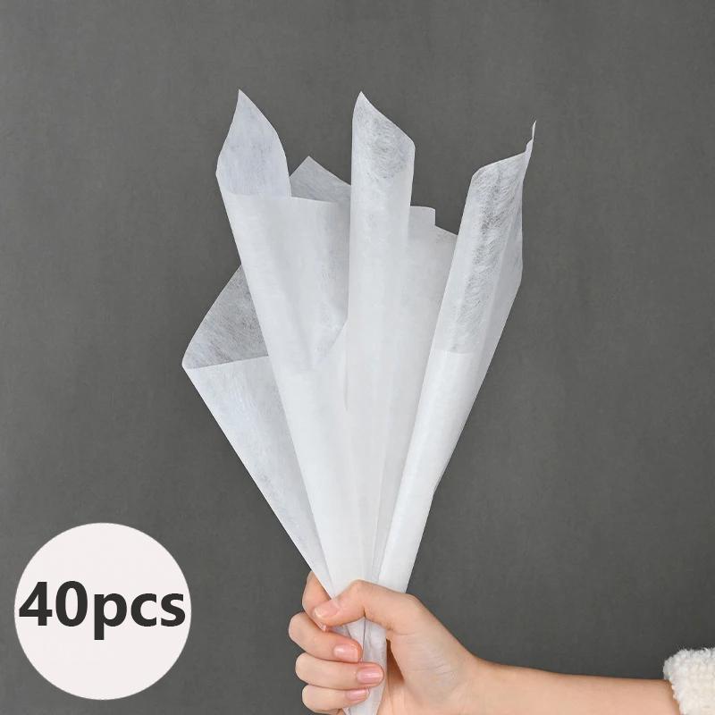 40 шт., молочная хлопковая папиросная бумага, оберточная бумага для цветов, сделай сам, букет ручной работы, поделки, упаковка подарков, товары для свадебной вечеринки