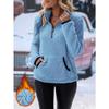 Women's Half Zipper Plush Sweatshirt