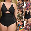 Европейский и американский бикини плиссированный впадина живота и тонкий слитный купальник плюс