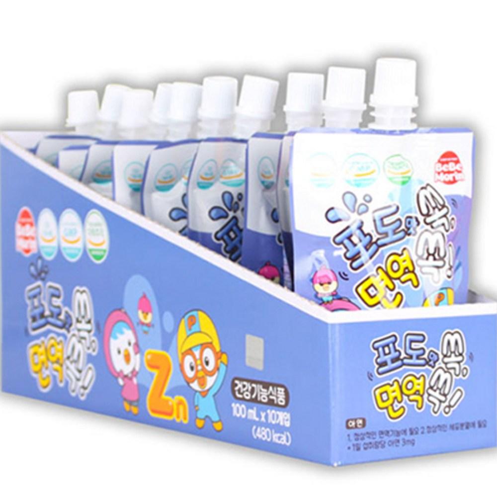 Bebemorin Pororo Immunity Boost Drink Grape Flavor 100ml 10 pcs