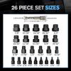 Hex Head Bolt Remover Tool 26pcs Screw Extractor Set Sturdy Tap Extractors Bolt Extractor Kit For Easy Removal Of Broken Screws