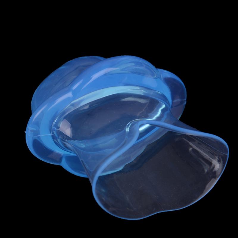 Портативный синий силиконовый чехол для языка с клеем