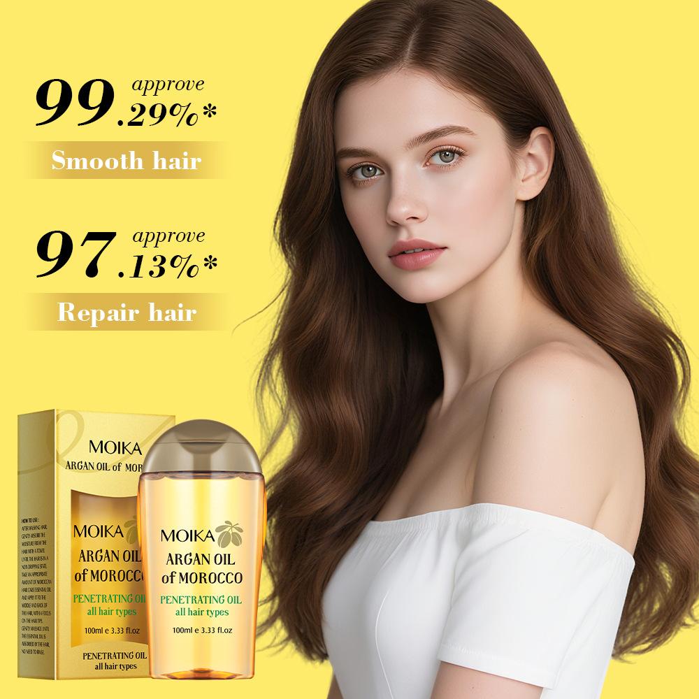 Moroccan Argan Oil Hair Treatment Serum Nourishing Smoothing Essence Deep Repair Dry Frizz