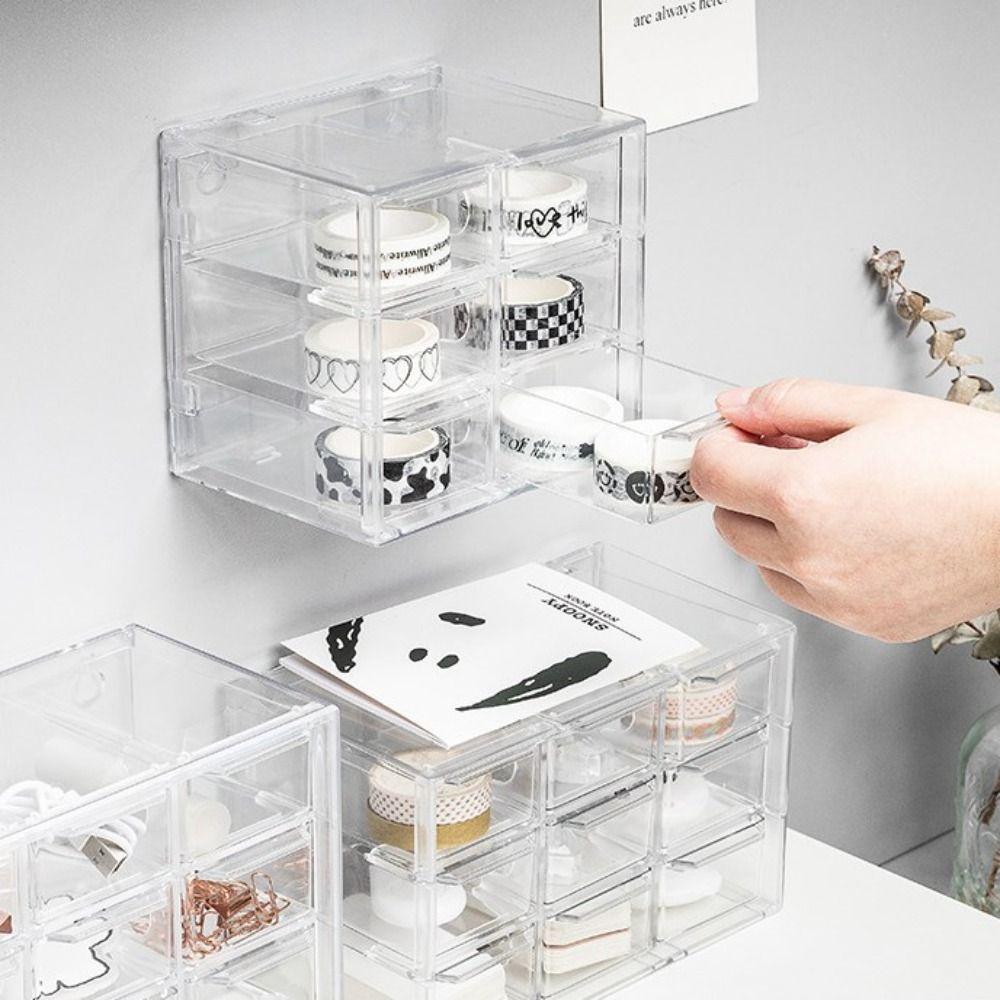 Прозрачный ящик для хранения ювелирных изделий, ящик для хранения на рабочем столе, ящик для хранения, органайзер для канцелярских принадлежностей